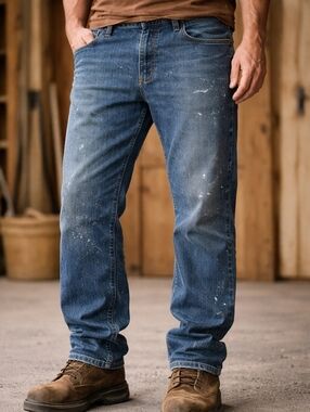 Carhartt Rugged Flex Relaxed Fit Jeans 36x34 Distressed Paint Splatter Workwear